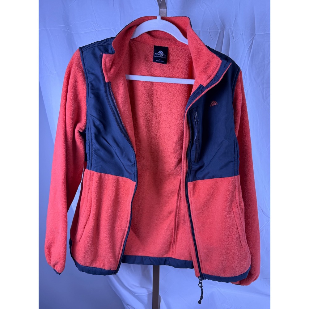 Snozu Performance Fleece Men's Jacket Orange and Black Full Zip Sz L